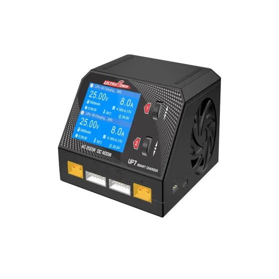 UltraPower UP7 Dual Channel Balance Charger Discharger AC200W DC400W 10A X 2 Smart LiHV Lilon LiFe Battery Charger